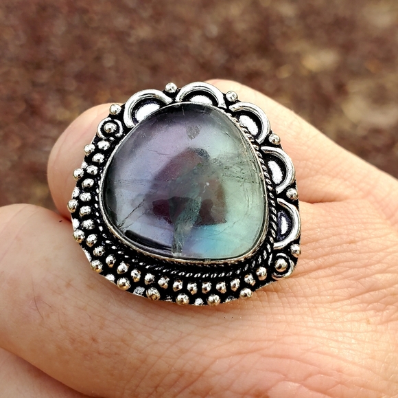 New Fluorite 925 Silver Ring. - Picture 10 of 14